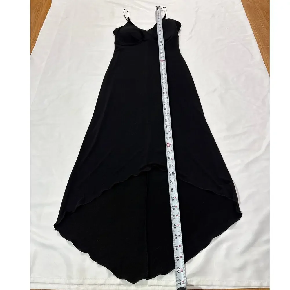 City Triangles Womens Small Black Hi-Low Midi Dress Vintage Y2k Classic Fairy